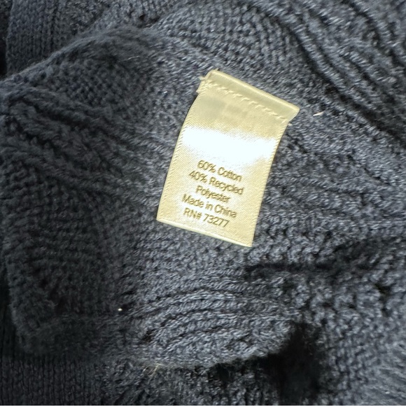 LC Lauren Conrad navy blue crochet cardigan sweater petite small - Picture 6 of 8